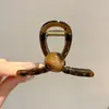Pinza para el pelo de estrella con garra y estampado de leopardo estilo retro, dulce y fresca, para recogidos, pinza de acetato de gato y tiburón, accesorio de pelo elegante en forma de corazón