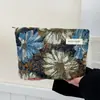 Bolsa de Cosméticos de Flor Estilo Óleo, Bolso de Mano Simple Portátil, Bolso Casual para Teléfono Móvil al Caminar, Bolso de Mano, Estuche para Lápices de Alto Valor