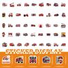 100 peças adesivos de bombeiro caminhão de bombeiros à prova d'água removíveis mala de viagem patinete guitarra adesivos decorativos DIY