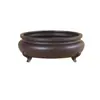 Queimador de Incenso Premium de Três Pernas, Vaso para Bonsai, Vaso para Suculentas e Calamus, Bonsai de Tronco Velho Dourado em Forma de Bala, Vaso de Flor de Areia Roxa Imitação de Resina de Bambu Nuvem