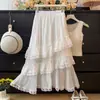 Falda Irregular de Encaje Patchwork Estilo Francés Línea A para Mujer, Nueva Colección Primavera/Verano 2026 Falda de Volantes Elástica de Cintura Alta Adelgazante