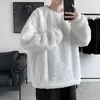 Y25Pexrozna Marca de Moda Outono/Inverno Suéter de Pele de Cordeiro para Casal Masculino com Forro de Lã Quente Gola Redonda Suéter Jaqueta Solta