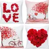 Funda de Cojín Decorativa para Sofá, Dormitorio o Fiesta con Estampado de Lino con Patrón de Carta de Amor del Día de San Valentín, Más Vendido en Amazon