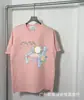 Camiseta Roja de Verano de Manga Corta con Logo Blanco de Casablanca, Marca de Moda Tendencia, Cuello Redondo, Estampado Minimalista, Redondo, Niche Casa