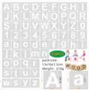 Suministro Exclusivo Transfronterizo de Juego de 36 Piezas de Plantillas de Letras del Alfabeto Inglés Pintadas con Números 62 Decoración de Pared Hueca para Pintar