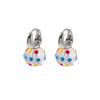 Pendientes de Cristal Transparente con Puntos de Colores para Mujer, Diseño de Nicho, Dulces y Lindos, Exquisitos de Alto Nivel, Dopamina