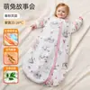 Jq Jingqi {Seda de Morera} Saco de Dormir Integrado para Bebé Recién Nacido Anti-Patadas Verano Modelo Delgado Manta Anti-Patadas para Bebé para Todas las Estaciones