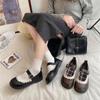 Sapatos Doces de Estudante Estilo Japonês com Renda Sapatos Pequenos de Couro Primavera & Outono Bico Redondo Fivela Sapatos Mary Jane Sapatos de Salto Baixo Raso