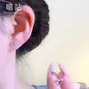 Xigu E1261 Brincos Pequenos Coração Vazado Inteiramente em Prata S925 Mini Piercing de Orelha Estilo Ins Tarraxas de Cartilagem de Orelha Nicho