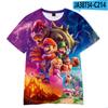 Camiseta de Manga Corta con Estampado Digital de Super Mario Brothers Película 3D
