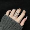 Spot nicho design sentimento ins vento frio cadeia amor abertura simples moda alta sentimento anel de dedo indicador mulheres
