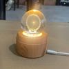 Grano de madera de imitación USB luminoso de cristal sin base de música Soporte de lámpara giratorio esférico 60/80 Bola de cristal Portalamparas colorido