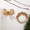 Colgante de decoración navideña mascota transparente lazo artificial reno navideño campana lazo decoración de árbol de Navidad