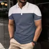 Camiseta de Verano Nuevo Estilo Transfronteriza Top de Manga Corta Lujo Ligero Negocios Hombres Talla Europea 2676