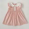 Estilo Coreano Vestido Princesa de Verão Novo para Meninas com Laço Borboleta e Manga Bufante Macacão Bebê Roupas Irmã Criança