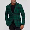 Nueva Chaqueta de Traje a Cuadros de Fila Única con Dos Botones de Comercio Exterior Transfronterizo para Hombre, Parte Superior de Traje Casual Ajustada para Hombre