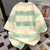 Camiseta de Manga Corta para Mujer con Diseño Color-Blocking Lindo y Divertido Estilo Coreano Americano, Top Casual de Algodón Puro Ajustado Tie-Dye para Verano