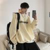 Moletom solto com gola redonda masculino com capuz primavera e outono tamanho grande estilo Hong Kong roupas outono ins moda marca jaqueta esportiva