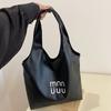Nova Bolsa Tote Grande de Ombro Simples com Letra Estilo Coreano Feminina Portátil para Axila Casual de Trabalho