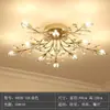 Lámpara de Techo de Cristal Americana para Sala de Estar Moderna Minimalista Europea Creativa Forma de Flor Araña LED Iluminación para Dormitorio Comedor