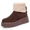 Botas de Nieve Cálidas Forradas de Polar Dropshipping, Nuevos Zapatos de Algodón para Mujer de Invierno, Botines Cortos Ligeros y Versátiles con Plataforma y Suela Gruesa