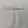 Pedido Directo de Fábrica Blanco Poliéster Imitación Algodón Borla Doble Extremo Cuerda de Cintura con Borlas Borla Colgante Cuerda para Sombrero Nanjing Shanghái Qingdao
