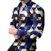 Comercio Exterior Europeo y Americano Camisa Estampada 3D para Hombre Primavera y Otoño Nuevo Estilo Casual de Moda Camisa de Manga Larga para Hombre Talla Grande Camisa Venta al por Mayor