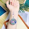 Guofeng personalidad pez azul asado jugar loto paz botón cadena de suéter collar ruyi collar azul asado fábrica directa plata