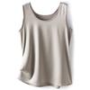 Camisola de Seda Falsa com Decote U para Primavera e Verão Feminina, Solta e Estilosa, Peça Externa Sexy de Cetim, Camada Base Fina para Ternos