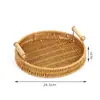 Bandeja de Almacenamiento de Ratán Estilo Tronco, Cesta de Ratán Hecha a Mano, Cesta de Pan para Picnic, Accesorios de Atmósfera para Fotos, Adornos Decorativos