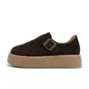 Fábrica de Calçados Shengfuyuan~ Sapatos Birkenstock com Solado Plataforma Solado Grosso Primavera 2026 Sapatos Slip-On de Couro Genuíno Sapatos Casuais Birkenstock Retrô