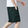 Pantalones Cortos de Trabajo para Hombre Verano Nuevos Sueltos Algodón Puro de Longitud Media Pantalones de Cinco Puntos Ropa Exterior Casual para Hombre Marca de Moda Pantalones Cortos Grandes