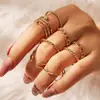 Anillo Estrella y Luna Transfronterizo Hoja de Amor Geometría Anillo de 10 Piezas Creativo Retro para Mujer Anillo Conjunto