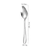 1012 Cuchara de Acero Inoxidable Cuchara de Mesa para el Hogar Mango Largo Cuchara de Postre con Punta Cuchara para Revolver Café Se Puede Imprimir con Logo