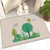 Esterilla de Piso Simple de Lino con Planta y Flor para Puerta de Entrada, Alfombrilla Resistente al Desgaste, Antideslizante, Absorbente de Agua, Resistente a las Manchas, Fácil Cuidado