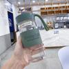 Taza de agua de vidrio de borosilicato para celebridades de internet, taza transparente simple portátil para hombres y mujeres con tapa, con cubierta para taza, taza portátil, taza de té