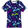 Camiseta de Manga Corta para Niño de Halloween Infantil Europeo y Americano Transfronterizo Maravilloso y Feliz Truco o Trato Diablo Murciélago Impresión Digital 3D