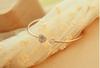 1205 Joyería Estilo Coreano Pulsera de Amor en Forma de Corazón con Diamantes Completos Pulsera Abierta Chapada en Oro Pulsera de Doble Corazón para Mujer