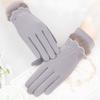 Luvas acolchoadas forradas para senhoras outono e inverno tela sensível ao toque quentes antiderrapantes luvas para dirigir ao ar livre luvas de algodão amigáveis à pele em estoque