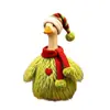 Juego de Disfraz Navideño de Ganso para Porche de 23 pulgadas Vestido de Hombre de Jengibre, Bufanda Rayada, Sombrero, Navidad
