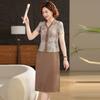 Vestido de Verão Slim de Manga Curta para Mães 2025 Verão Novo Elegante Saia Midi para Mulheres de Meia Idade Saia Feminina de Um Passo