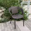 Cadeira dobrável de vime para varanda de casa, cadeira de lazer, cadeira com encosto simples, cadeira portátil para camping ao ar livre, cadeira de pesca