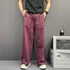 Pantalones de rayas para hombre y mujer, para uso diario en verano al aire libre, con diseño de cordón, ligeros, estilo casual de vacaciones, corte holgado, unisex