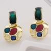 Aretes geométricos retro irregulares de color con esmalte de gota 2023 nuevos aretes de nicho de temperamento de alta gama para mujer