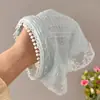 Lenço de cabeça de renda estilo rústico para mulheres, lenço triangular de proteção solar de verão, faixa de cabeça para fotos na praia, tiara de alta qualidade, lenço de seda
