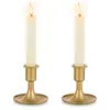 Venda direta da fábrica transfronteiriça europeia pequeno chifre retrô dourado castiçal de vela mesa romântica decorações para jantar à luz de velas