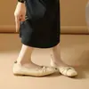 2026 Primavera/Otoño Nuevos Zapatos Planos de Moda para Mujer, Punta Cuadrada, Plisados, Corte Bajo, Suela Suave, Empeine Suave, Suela Plana, Slip-On, Cómodos, Versátiles
