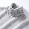 Suéter de Cachemira de Cuello Alto para Hombre, Nuevo Suéter de Punto Grueso Liso de Otoño/Invierno, Camisa Básica Casual Simple, Negro
