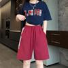 Pantalones cortos deportivos de nailon de secado rápido para mujer, de verano, finos, de cintura alta, informales, de pierna ancha y longitud media, adelgazantes, para uso exterior, a rayas.