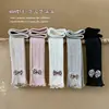 Leggings de niña con lazo, nuevos estilos de primavera y otoño, alta elasticidad, con ribete de volantes, longitud 9/10, venta al por mayor para bebés